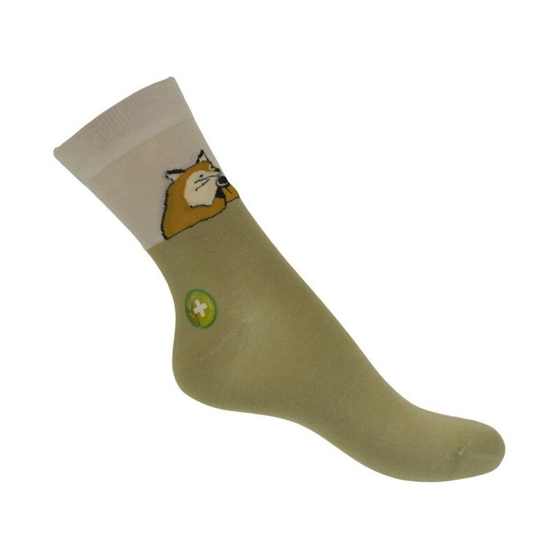 AURA.VIA Zeleno-biele ponožky FOX 13300453