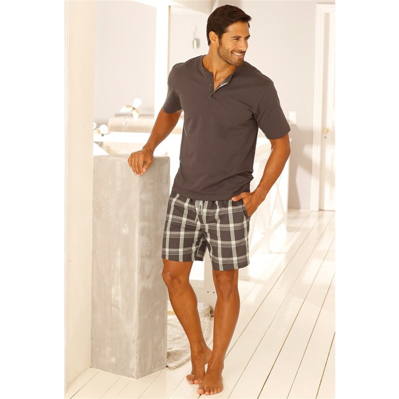 H.I.S Krátke pyžamo sivá / zelená 54631314