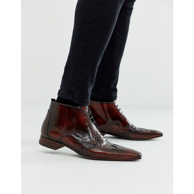 Jeffery West Escobar brown boot in brown croc leather GLAMI.sk