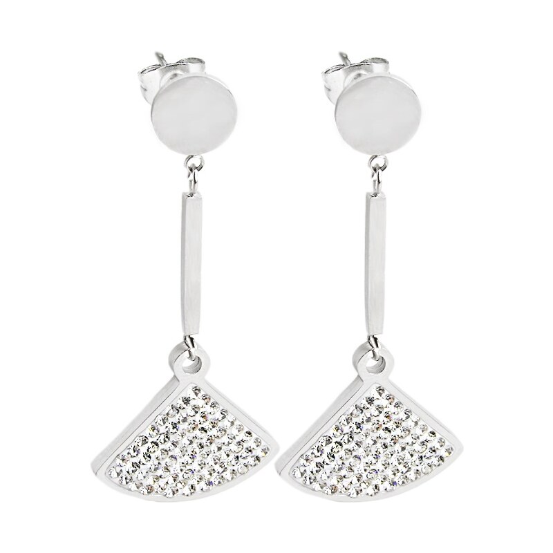 BM Jewellery Náušnice so zirkónmi z chirurgickej ocele S916095 13399321