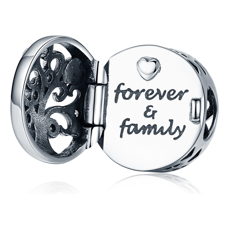 Emporial strieborný Otvárací prívesok Forever family 24464455