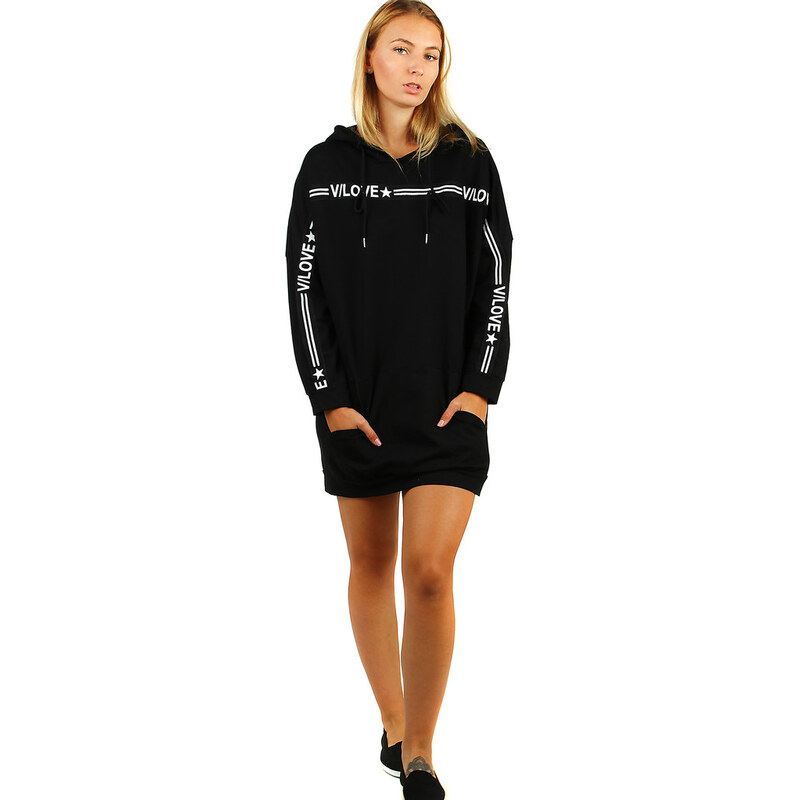 Glara Bavlnená jednofarebná mikina s aplikáciou 36988171