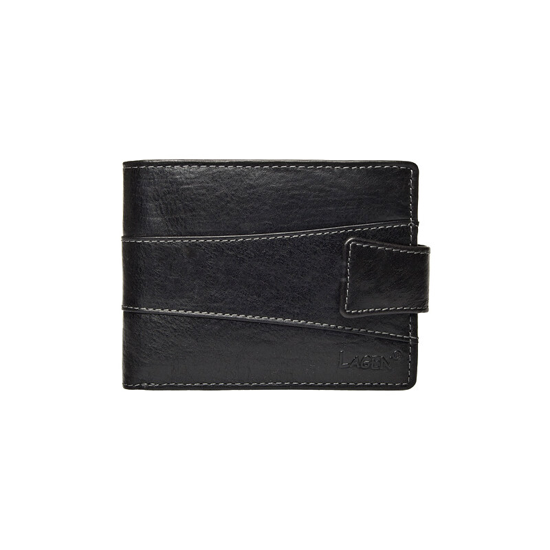 Lagen Pánska kožená peňaženka V-298/T čierna 9098055