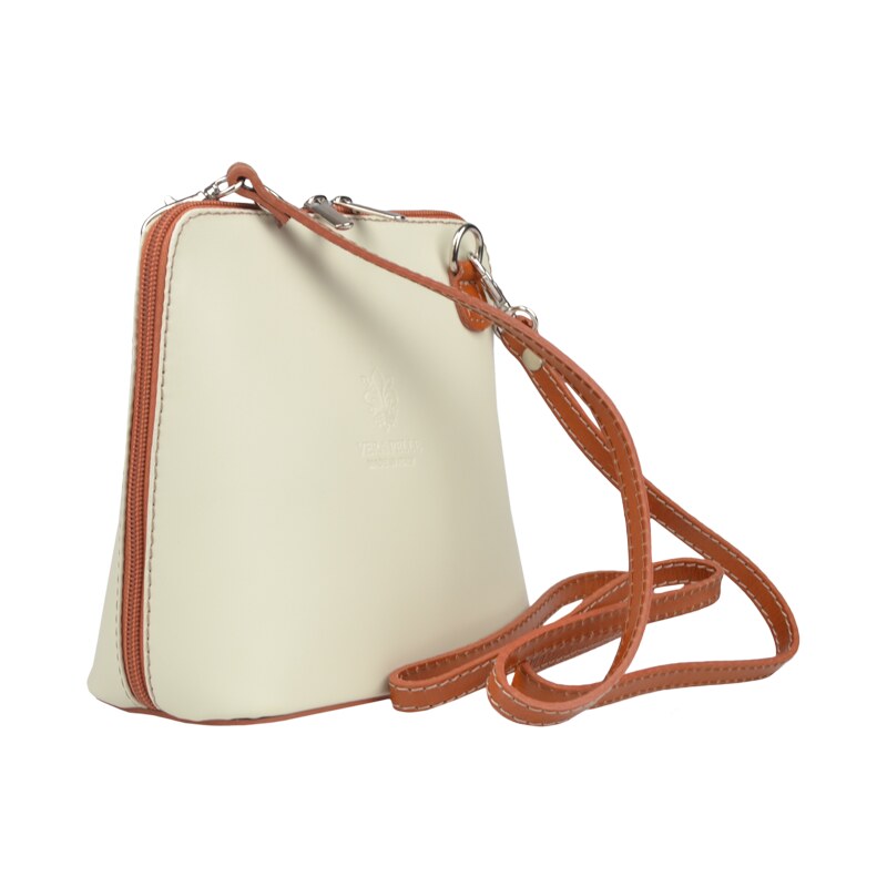 Béžová kožená talianska crossbody kabelka Grana Beige Camel 30505568