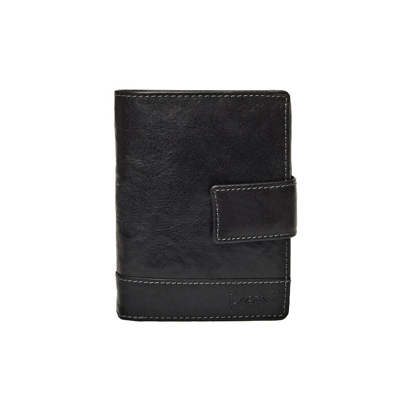 Lagen Pánska kožená peňaženka V-227 / T čierna 5868833