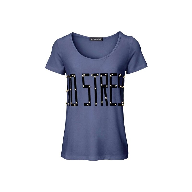 E-shop Patrizia Dini Tričko NO STRESS s perlami, modrá