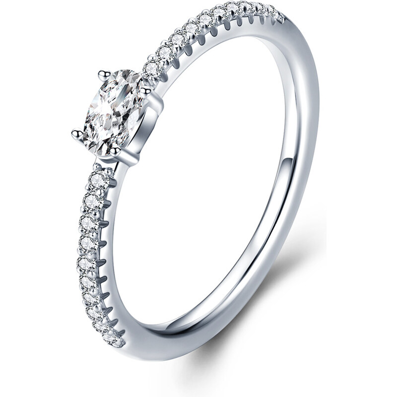 Lindas Jewelry Strieborný prsteň Camilla s oválnym zirkónom Ag 925 26768234