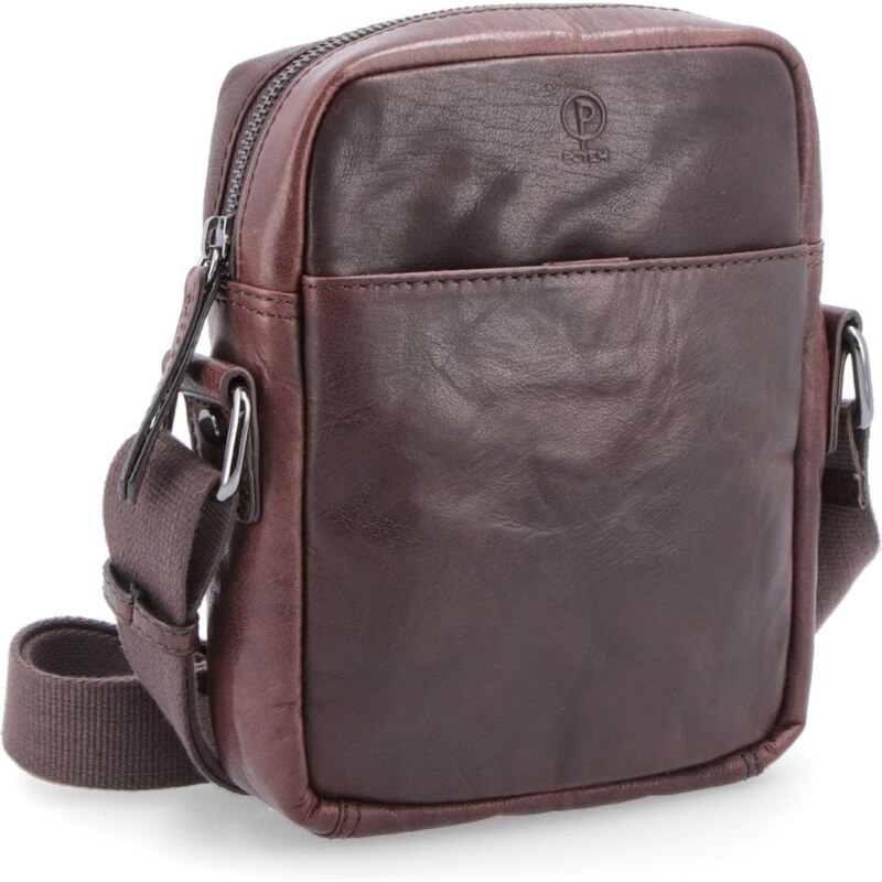 Kožená taška crossbody Poyem hnedá 2213 Poyem H 17715172