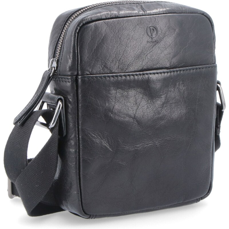Kožená taška crossbody Poyem čierna 2213 Poyem C 17715173
