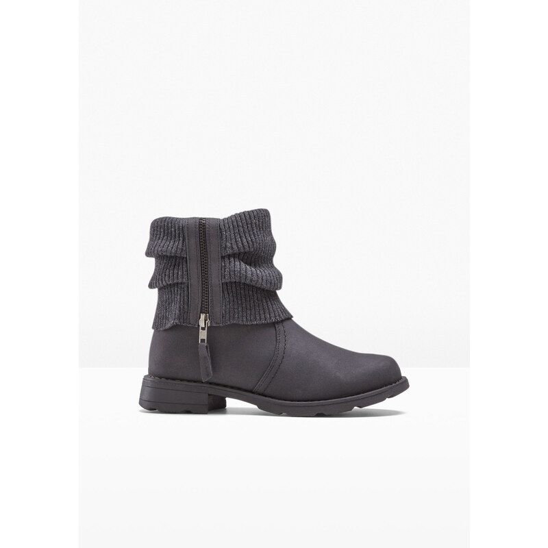 bonprix Čižmy s pleteným prvkom, farba šedá 45818985