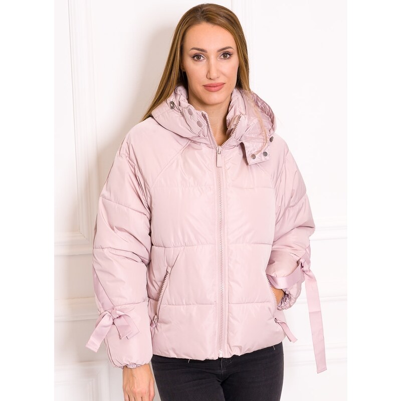 Due Linee Dámska krátka oversize bunda s viazaním na rukávoch - jemne 46595835