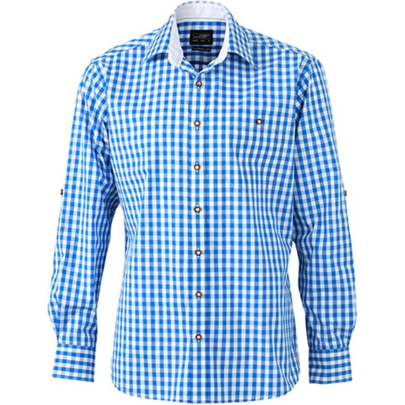 Daiber James & Nicholson Pánska kockovaná košeľa s rolovacím rukávom 13336110