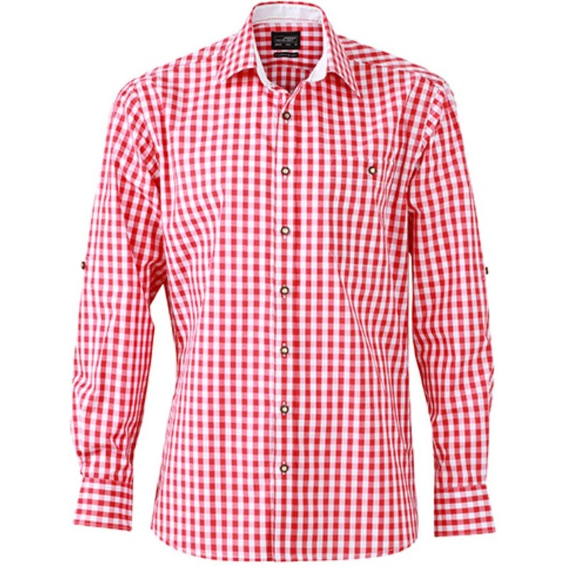 Daiber James & Nicholson Pánska kockovaná košeľa s rolovacím rukávom 62674837