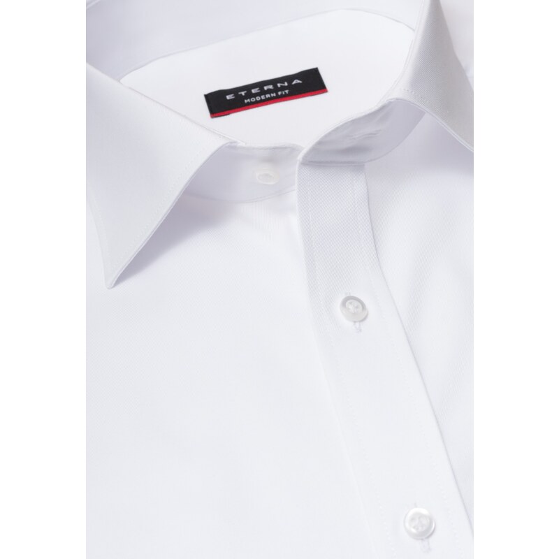 ETERNA Modern Fit biela nepriesvitná košeľa dlhý rukáv Rypsový keper 13336326