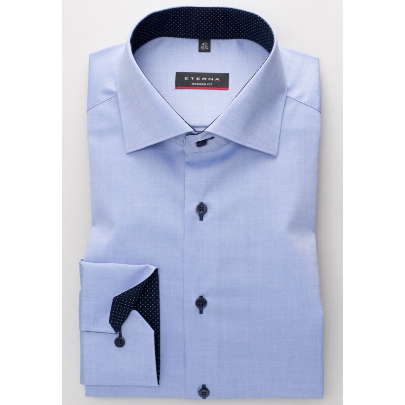 Pánska košeľa ETERNA Modern Fit Royal Oxford modrá s navy kontrastom 13336329