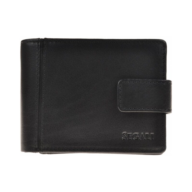 SEGALI Pánska kožená peňaženka 23491 - čierna 35335740