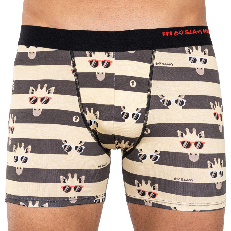 Pánske boxerky 69SLAM fit bamboo giraffe stripes 65826831