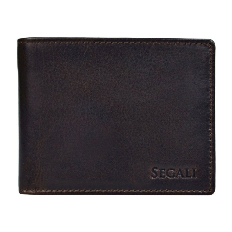 SEGALI Pánska kožená peňaženka 2517797026 tmavo hnedá 47271740