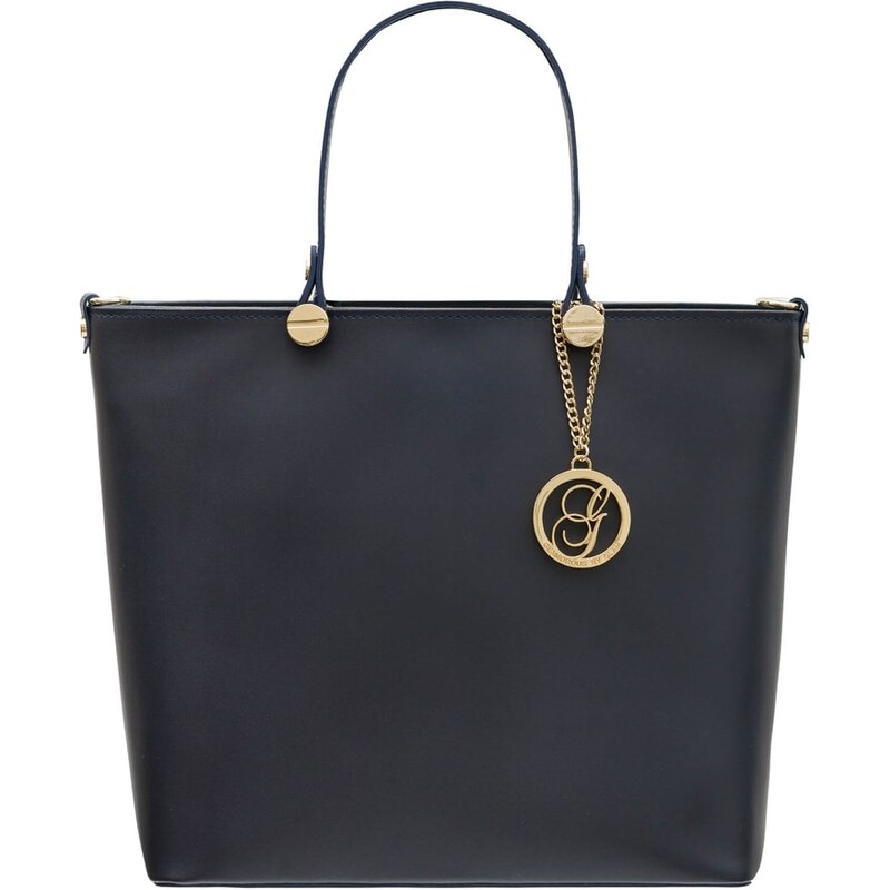 Glamorous by GLAM Kožená kabelka do ruky so zlatým kovaním - temne 13816424