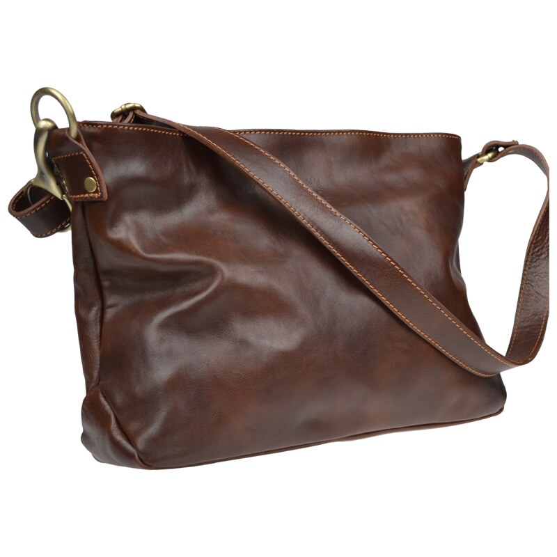 Hnedá kožená talianska crossbody kabelka Corinna Marrone NovaKabelka 13849653