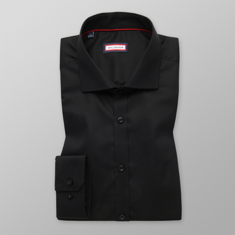 Willsoor Košeľa Extra Slim Fit čierna (výška 176 - 182) 11065