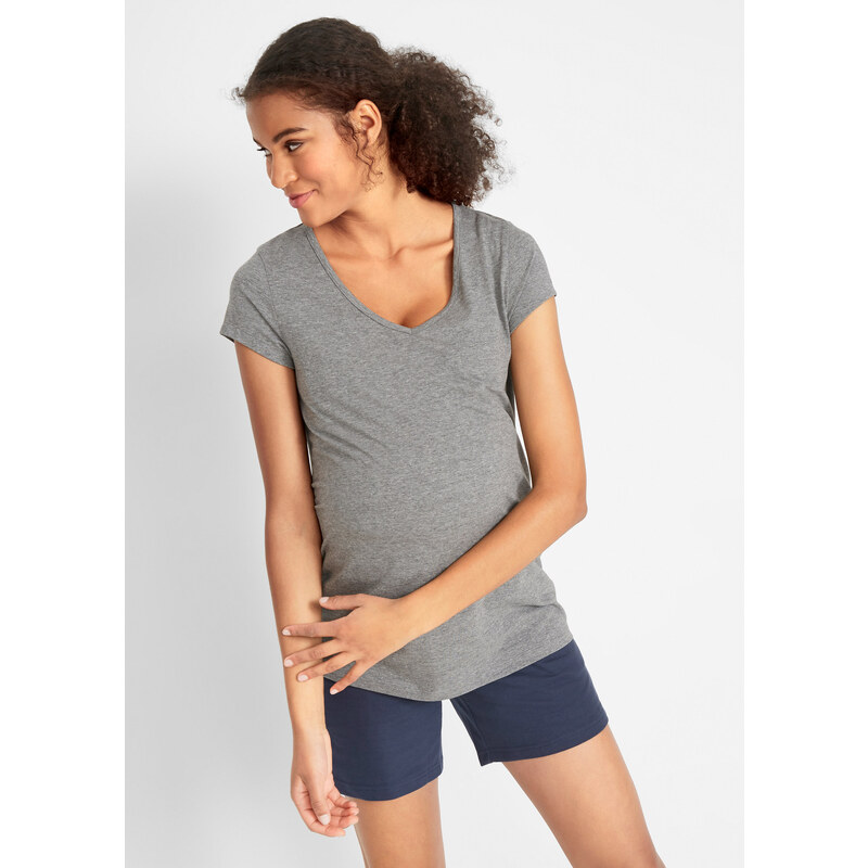 bonprix Basic materské tričko (2 ks) bio bavlna, farba modrá 44731615