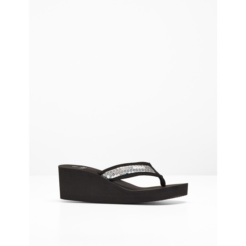 bonprix Klinové šľapky, farba čierna 44814694