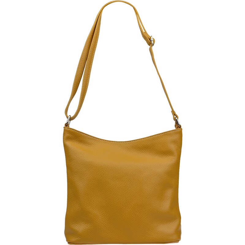 Žltá kožená talianska crossbody kabelka Ebe Gialla Scura NovaKabelka 14147948