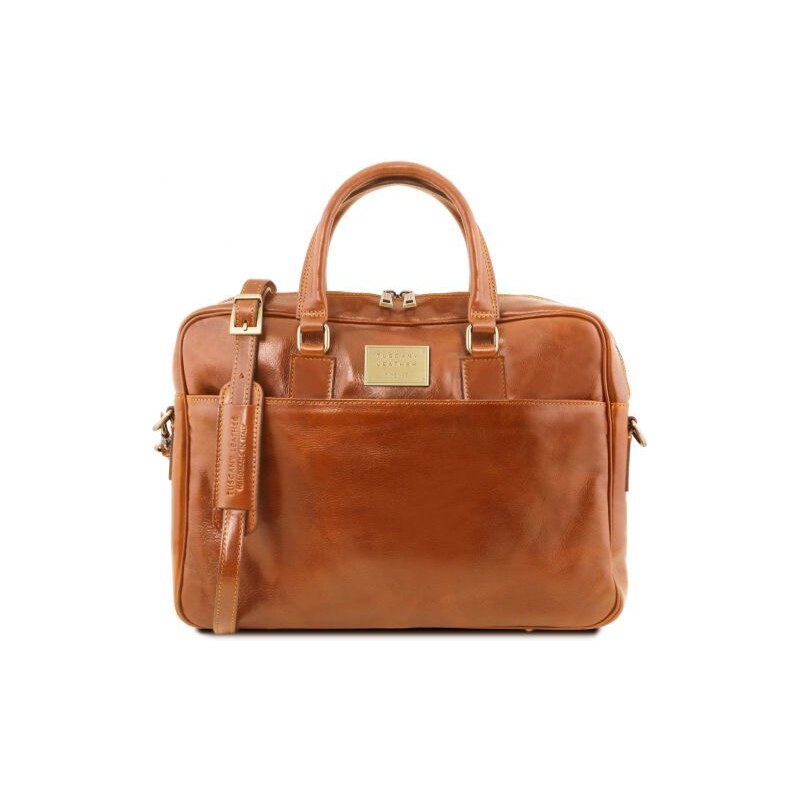 Kožená taška na notebook s predným vreckom Urbino - Tuscany Leather 69006131