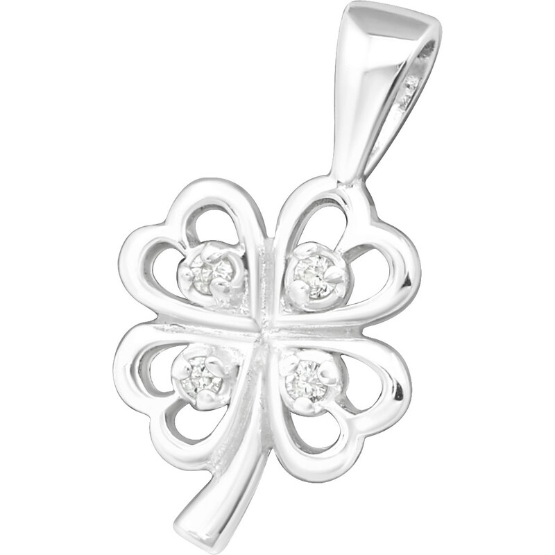 Glory strieborný prívesok Štvorlístok so zirkónmi S1036 28388771