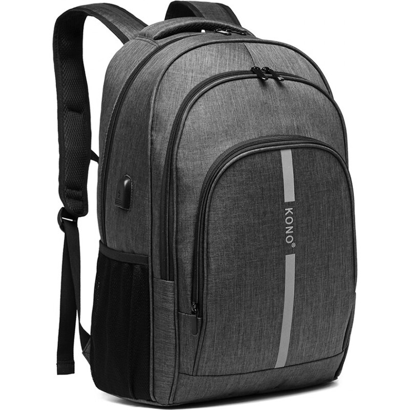 Ruksak - KONO s reflexným pásikom, šedý 46494363
