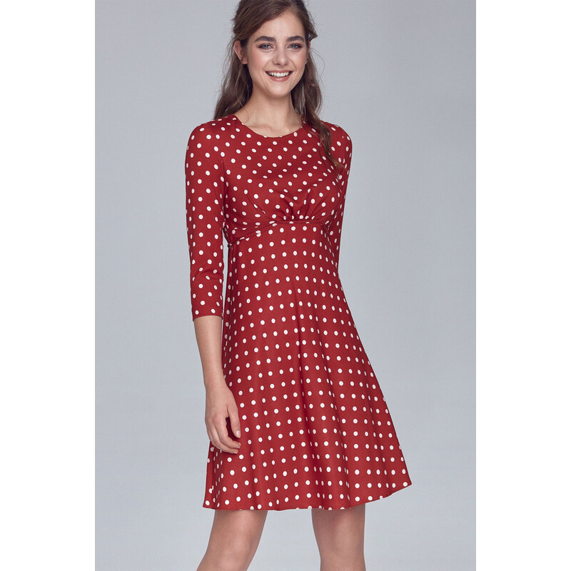 Glara Bodkované ačkové šaty s 3/4 rukávom 14236718