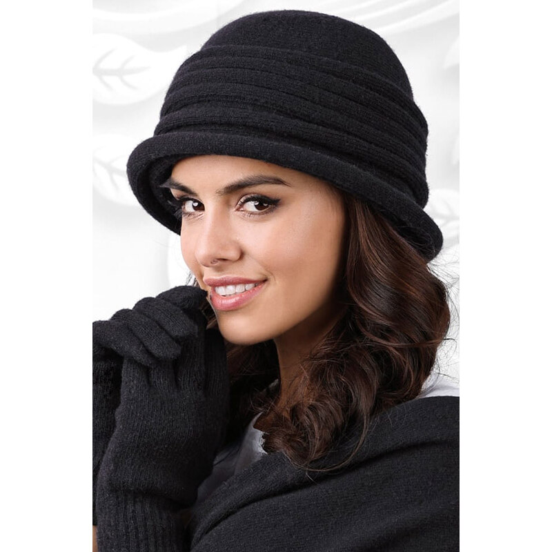 Kamea Čierny elegantný dámsky luxusný klobúk na zimu Salerno, Farba 37345353