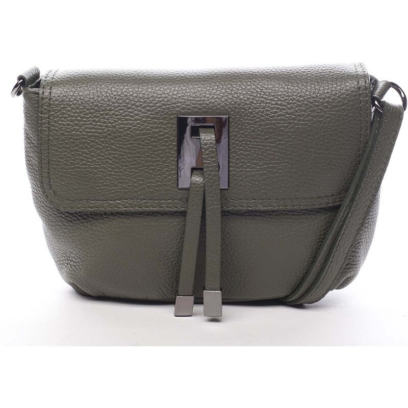 Dámska kožená crossbody kabelka tmavo zelená - ItalY Porta zelená 14250912