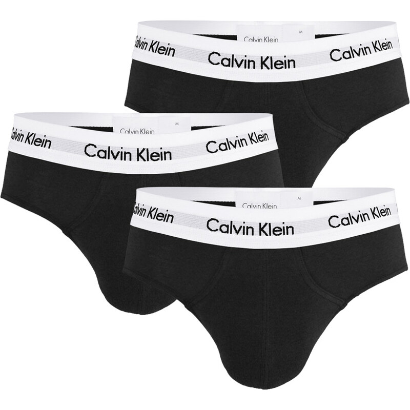 CALVIN KLEIN - slipy 3PACK cotton stretch black accent everyday 887700
