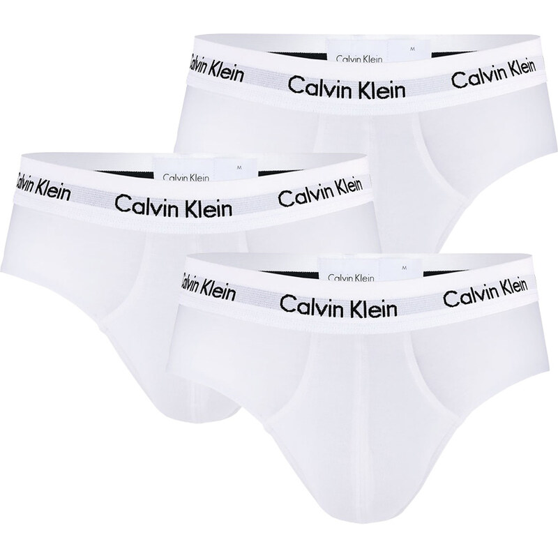CALVIN KLEIN - slipy 3PACK cotton stretch solid white everyday 41372528