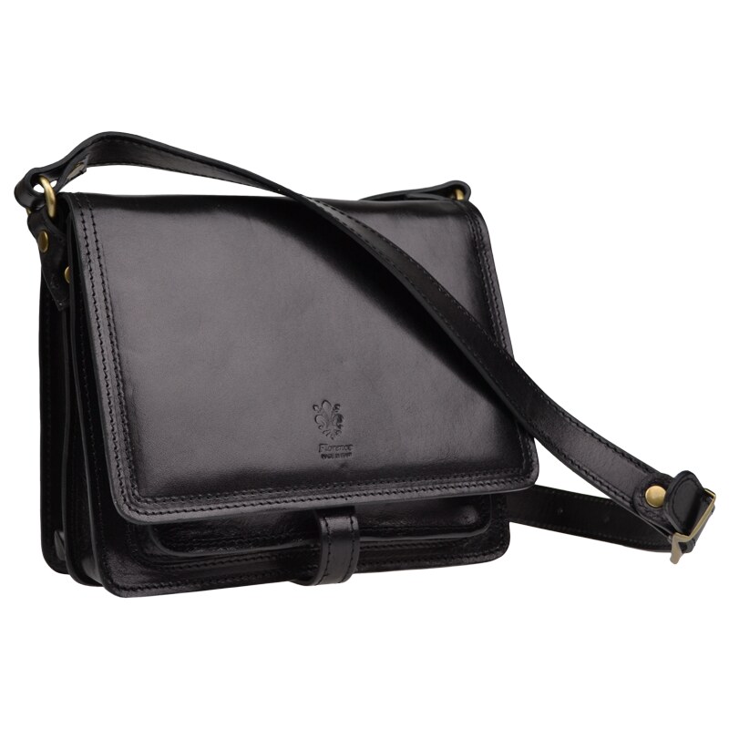 Čierna kožená talianska crossbody kabelka Quieta Nera NovaKabelka.sk 11365272