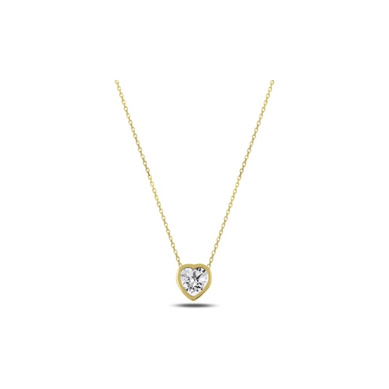 Olivie Strieborný náhrdelník ZIRKÓNOVÉ SRDCE GOLD 3154 14301822