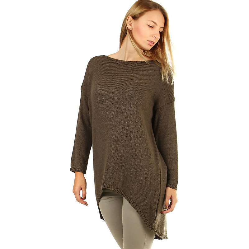 Glara Oversized dlhý jednofarebný sveter 14301783