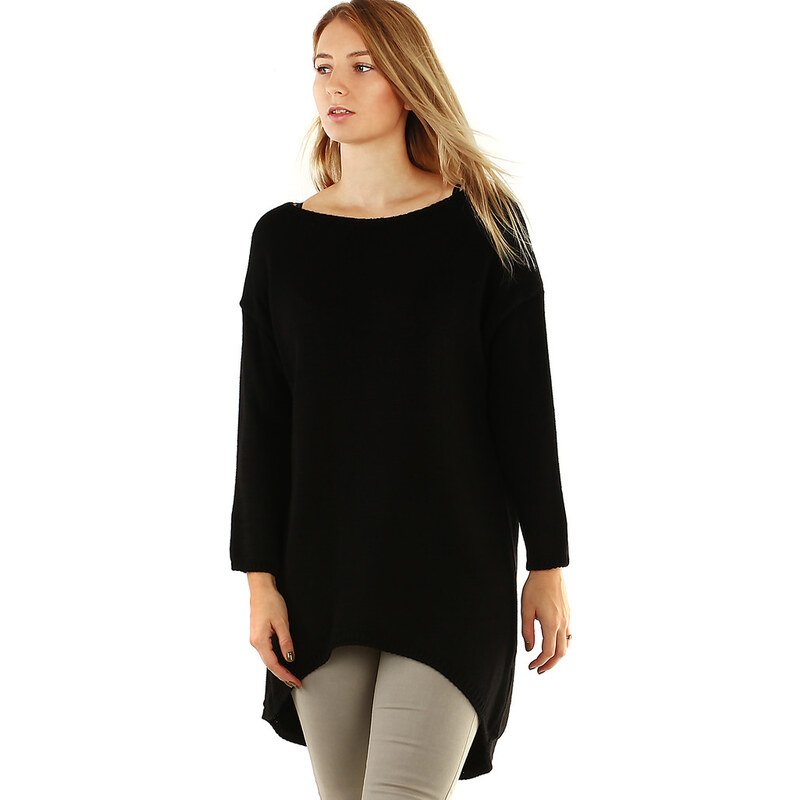 Glara Oversized dlhý jednofarebný sveter 35912786