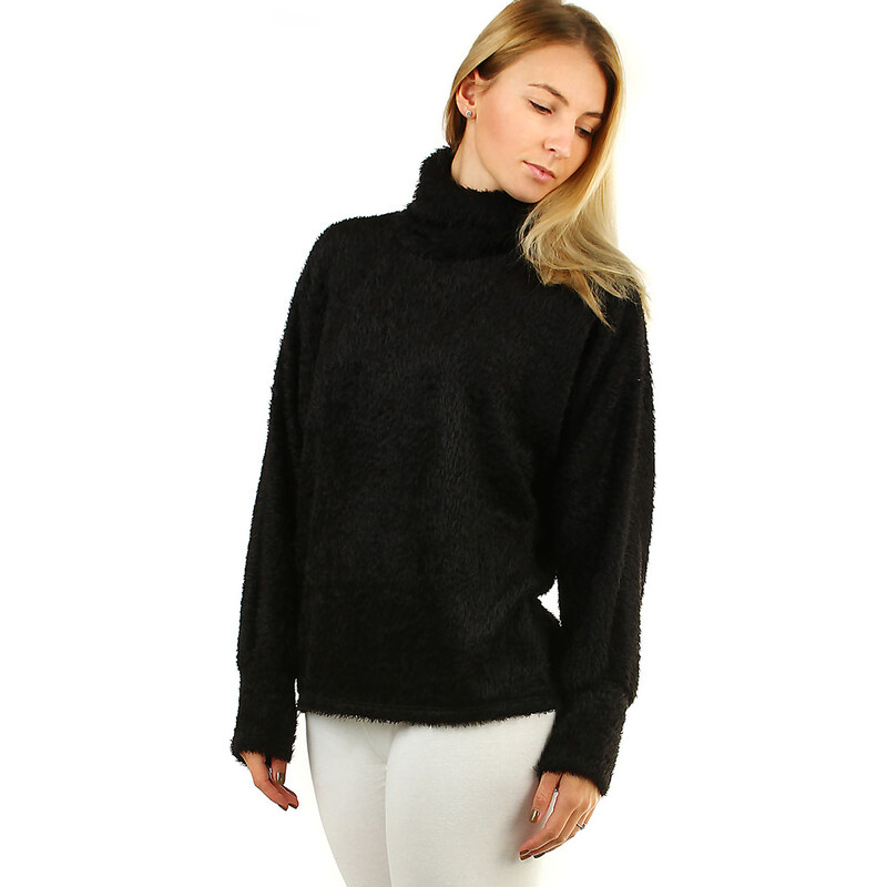 Glara Dámsky chlpatý rolák s netopýrimi rukávmi 36988205