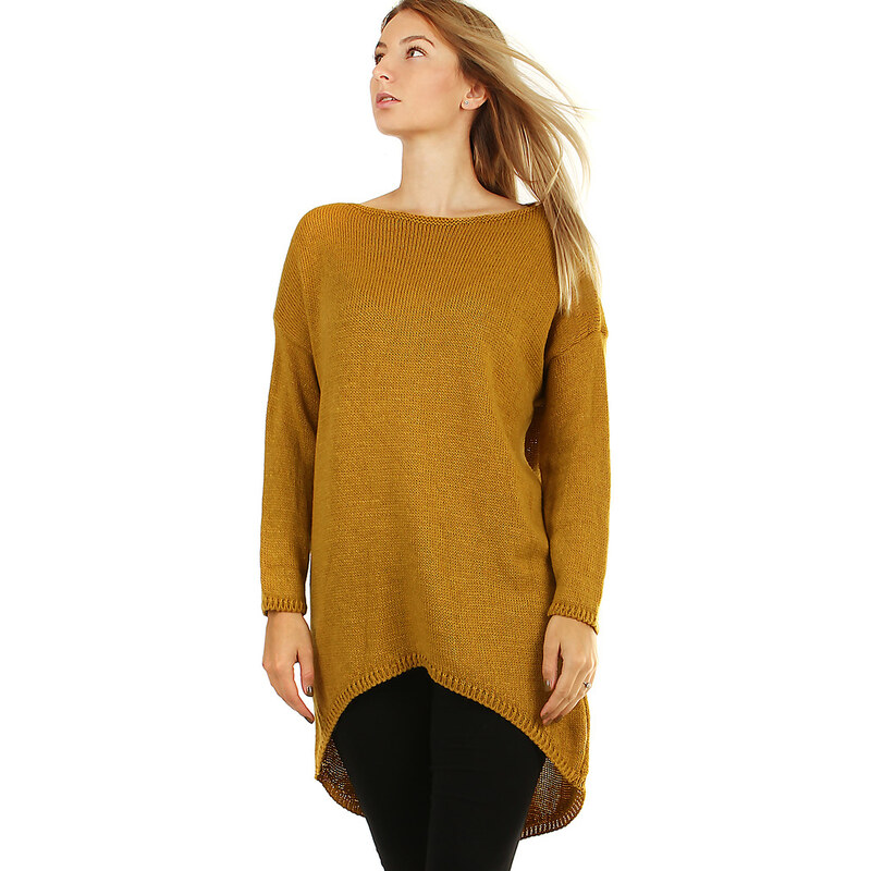 Glara Oversized dlhý jednofarebný sveter 14301778