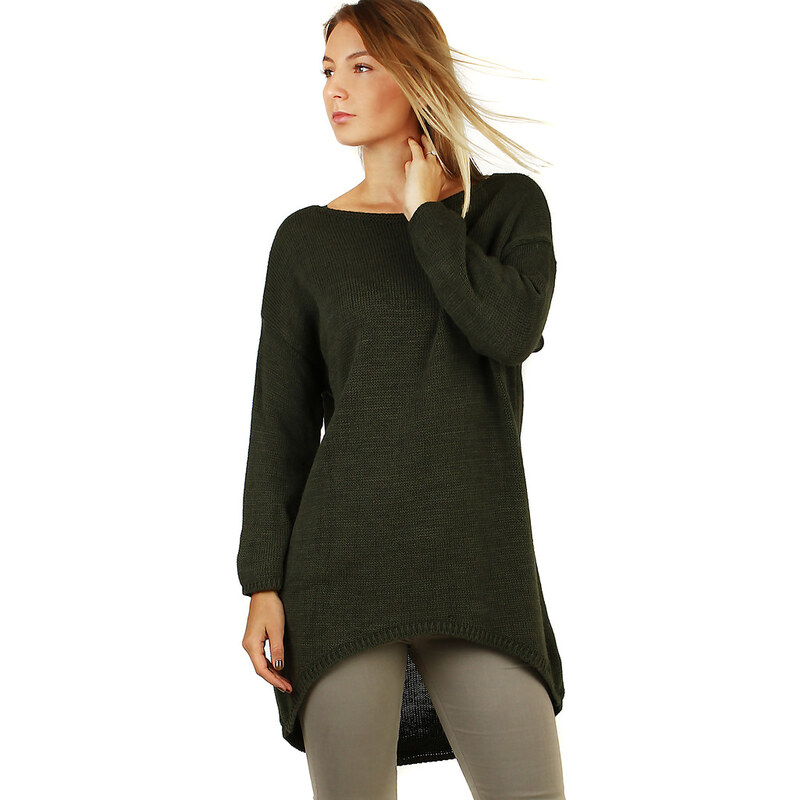 Glara Oversized dlhý jednofarebný sveter 14301780