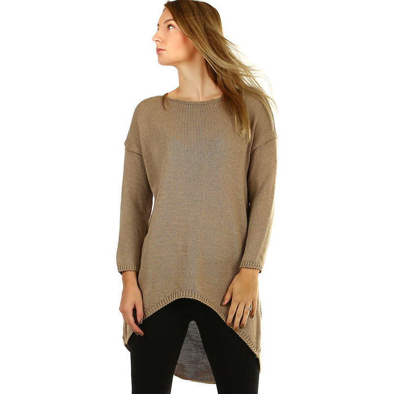 Glara Oversized dlhý jednofarebný sveter 35912785