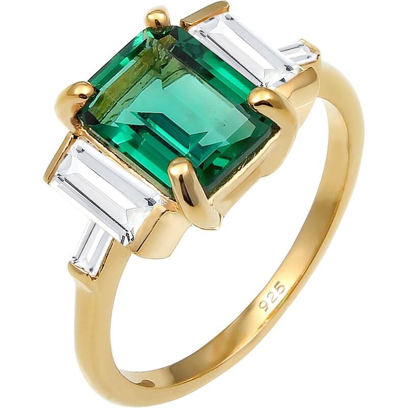 ELLI PREMIUM Prsteň zlatá / zelená / priehľadná 54222653