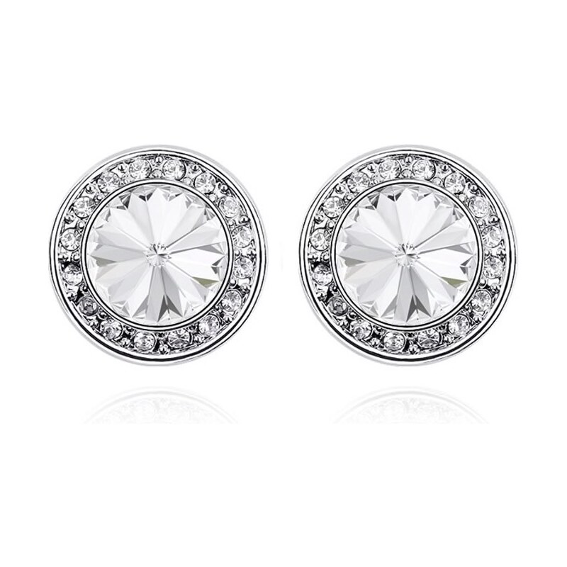 Glory Krištáľové náušnice Bella číre so zirkónmi 915 8470922