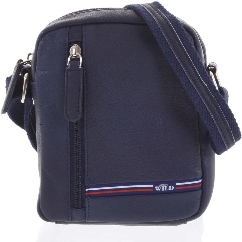 WILD collection Pánska kožená taška na doklady modrá - WILD Monty 57819940
