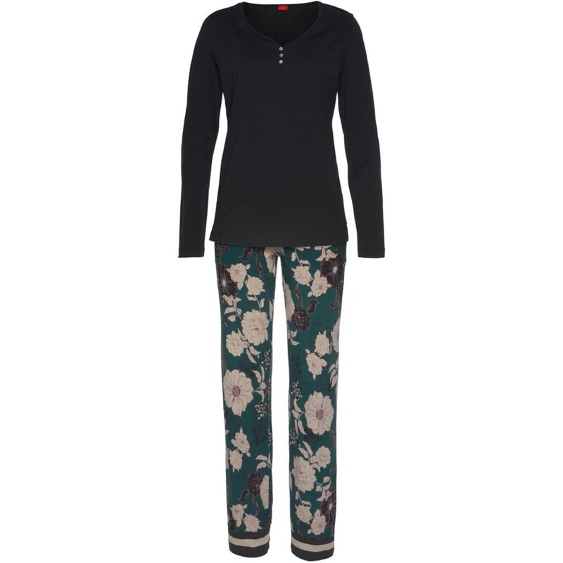 s.Oliver Pyžamo krémová / tmavozelená / čierna 66846353