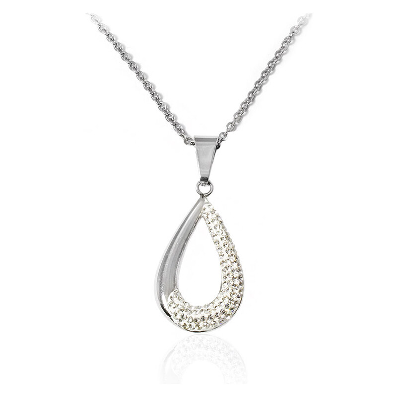 BM Jewellery Dámsky náhrdelník kvapka sa zirkónmi S961090 15617475