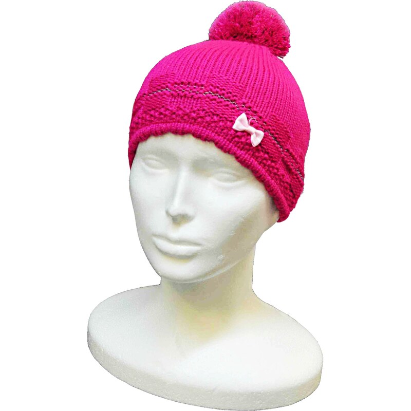 Detská zimná čiapka CAPU 659 tmavo ružová 43973319